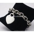 Edelstahl-leeres silbernes Liebes-Herz-Charme-Kettenarmband